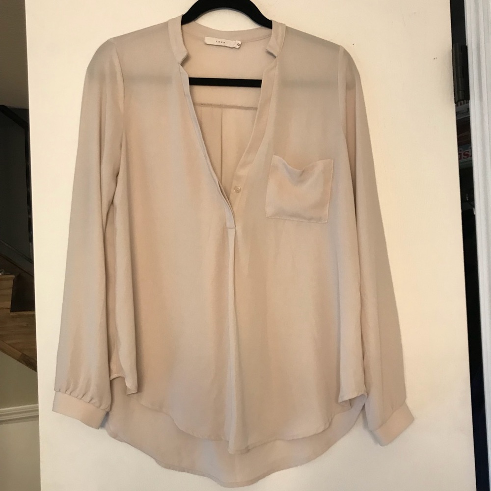 Lush cream top beautiful size small long sleeve
